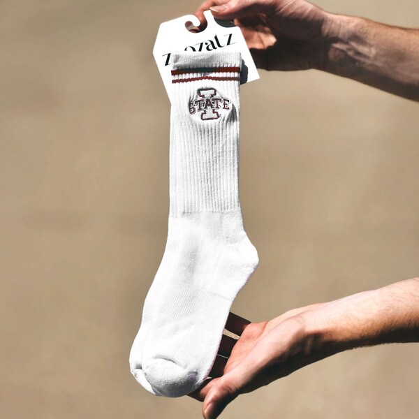 Zoozatz Women’s I-State White Retro Crew Socks
